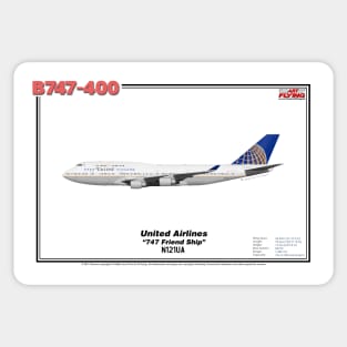 Boeing B747-400 - United Airlines "747 Friend Ship" (Art Print) Sticker